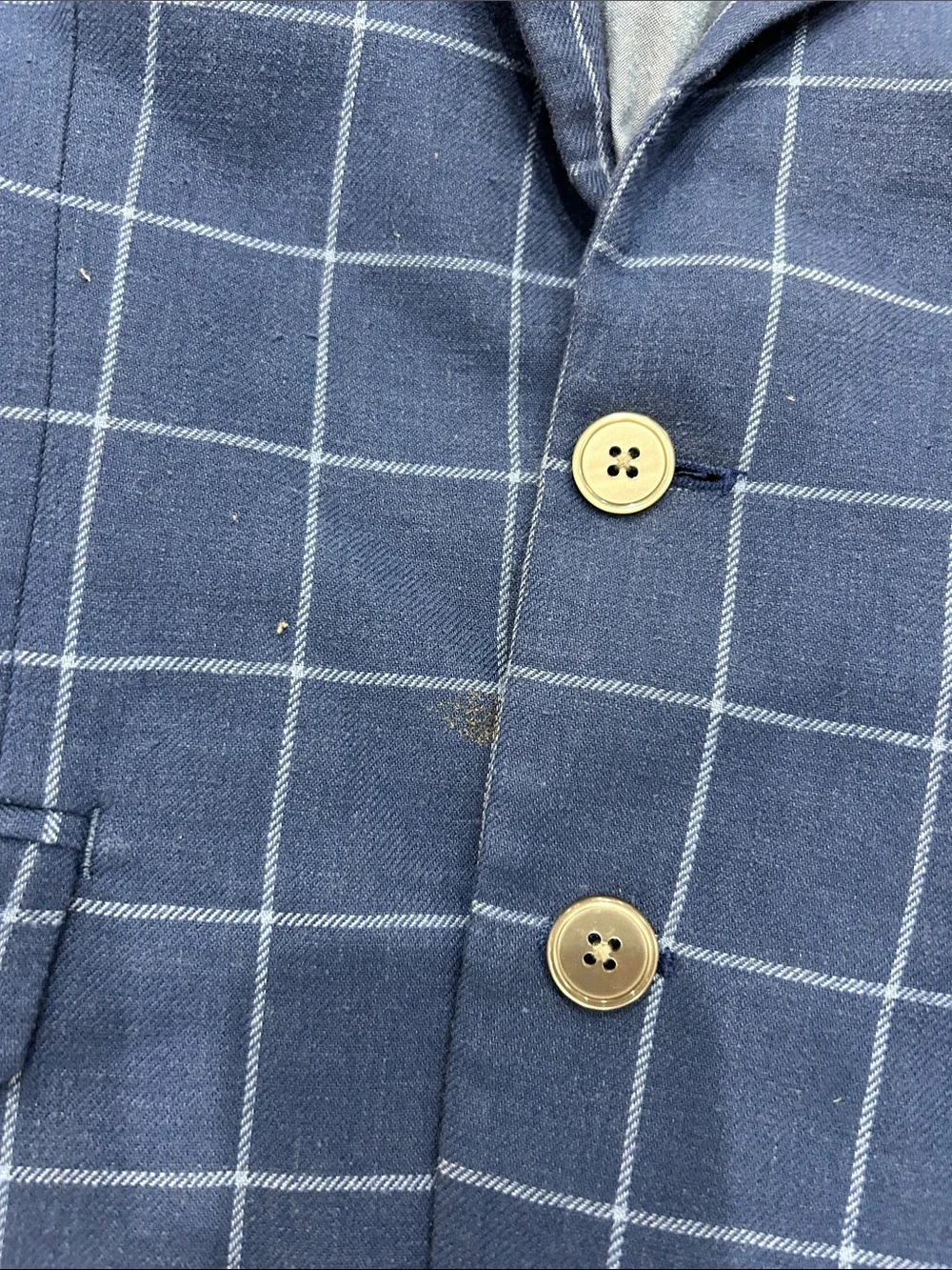 Ralph Lauren Navy Blue Windowpane Blazer - Kids
